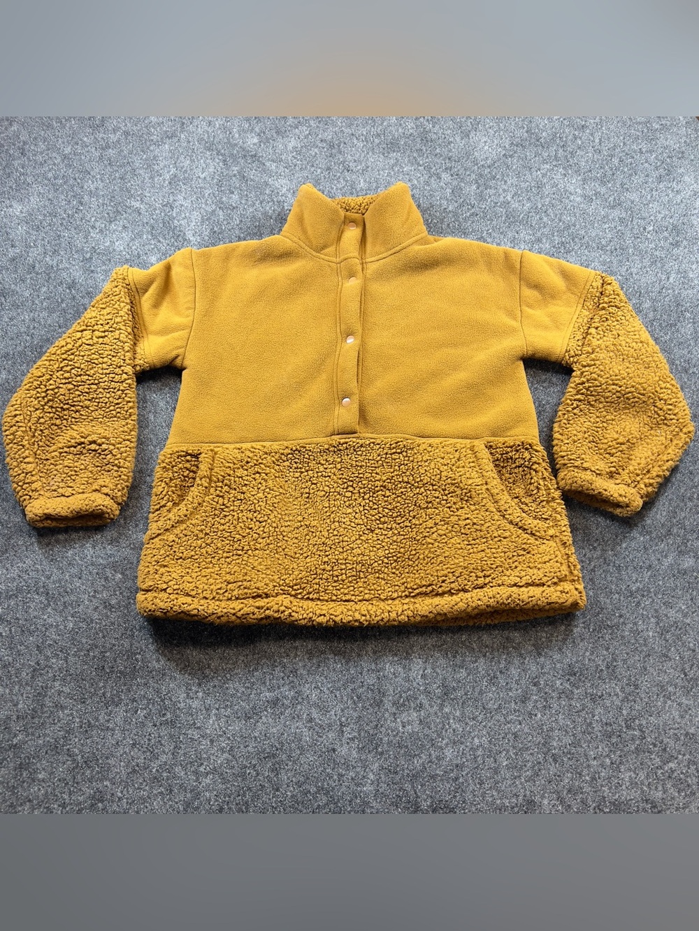 Koolaburra by UGG Camel Brown Sherpa Fleece Pullover Small Cozy Snap Front